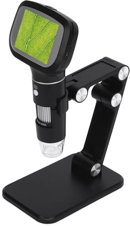 Taschen Mikroskop, 1600x Vergrößerung USB-Handheld-Digital Mikroskop mit IPS-Bildschirm, 1080P Video Auflösung, 2MP Foto Auflösung, Akku, Windows & IOS-kompatibel, Tragbares
