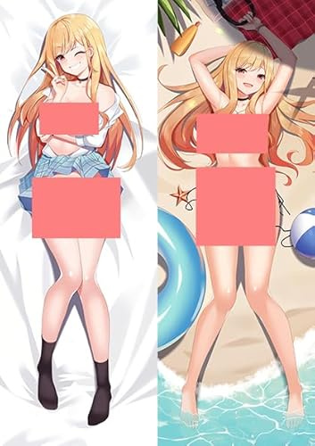 RuiHao Anime Kissenbezug Manga Kissenhülle Für My Dress-Up Darling,Anime Pillowcase Digitaler Doppelseitiger Druck Kissenbezug,Seitenschläferkissen Bezug,Bedding Umarmungskissen Bezu,2WT-50x160CM
