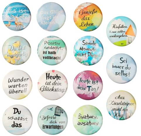15 Stück Lustige Kühlschrankmagneten, Magnete mit Sprüchen, Glas Dekorative Kühlschrank Magnete für Magnettafel Pinnwand Whiteboard Motivation Büro Küche Home Dekoration, Lustige Geschenke