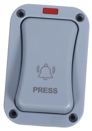 HEALSOPTHY Interruptor De Montaje Pared Para Exteriores Con Luz Indicadora, Pulsador Para Puertas De Garaje y Almacén, Sistema De Control y Apertura Para Portones y Patios, Resistente Al Agua y Polvo