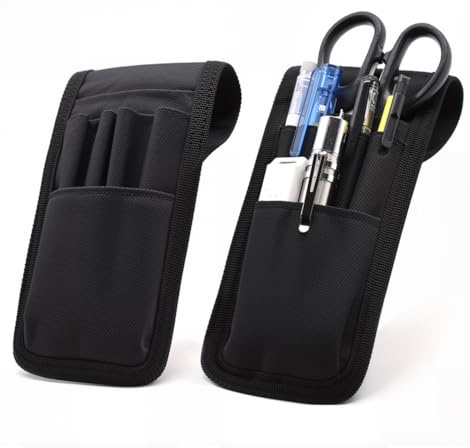 Fuhesgu 2PCS Porte-Stylo de Ceinture, Poche Tactique Multifonctionnelle | Étui Ceinture Clip Universel, Protecteur Poches pour Stylos, Crayons, Règles, Ciseaux