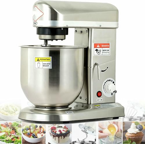 LJTHUU Batteur sur Socle Professionnel, Batteur électrique 3 Vitesses 500 W avec Bol en Acier Inoxydable, Batteur, Crochet pétrisseur pour Cuisine Commerciale, pâtisserie, pétrissage de la pâte