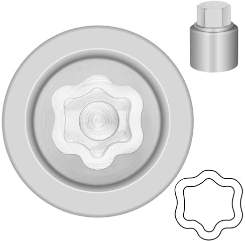 JEUCLEL 651 Wheel Locking Nut Key for Nissan Infiniti, 21mm Lock Bolt Inner Dia Wheel Anti-Theft Lug Nut Hand Repair Removal Tool | Wheel Lock Nut Socket Adapter, Anti-Theft Lug Nut Removal Tool, Anti-Theft Screw Remover, Repair Tool, Tyre Fitting, garage