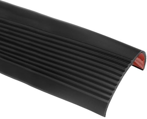 QUARKZMAN 1 Metro Profilo Gradini, Vinile Antiscivolo Autoadesivo Protezione Bordo Misura Impermeabile Battiscopa Per Pavimenti Interni E Esterni (5cm x 2.5cm, Nero)