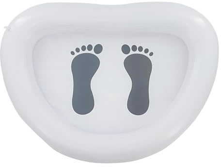 Tressify Large Portable Inflatable Foot Bath For Swimming Pools, Removable Sand Debris Cleaner, Grey Design, 34.6 X 25.6 Inch