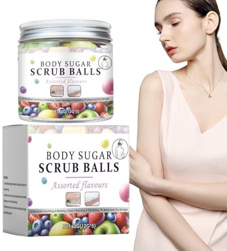 Gommage Sucre Pour Femme | Nettoyant Doux Hydratant Naturel | Gommage Corps en Boules | pour Toute la Famille Visage Mains Jambes Pieds