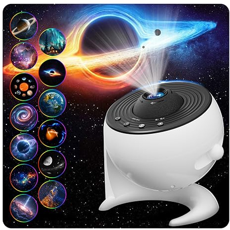 FlyEagle Projecteur Ciel Etoile, Projecteur Ciel Etoile Galaxie 13 En 1, Lampe Galaxie Avec Minuterie, Veilleuse Etoile Projection à Rotation 360°, Planetarium Adultes Enfants, Blanc