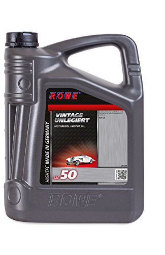 ROWE 20039 HIGHTEC VINTAGE SAE 50 UNLEGIERT - Pkw-Motorenöl mineralisch für Oldtimer mit Otto- oder Dieselmotor - 5 Liter