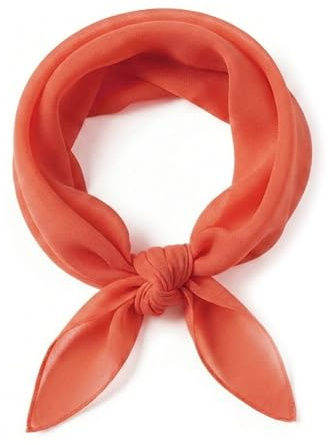 TigerTie Damen Nickituch Chiffon in einfarbig unicolor Halstuch - zartes Accessoire - 50 x 50 cm - Made in Italy