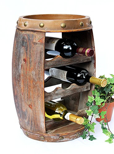 DanDiBo Etagère à vin Tonneau de vin 1555 Bar Porte-bouteilles 50 cm pour 8 bout. Etagère Tonneau Tonneau en bois