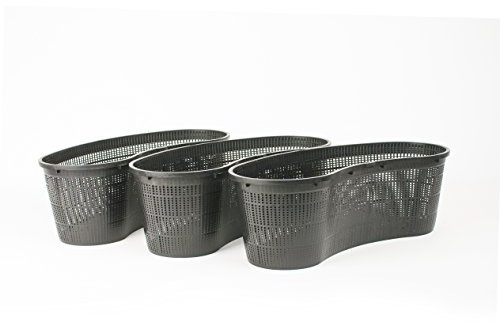 Inter Flowers GmbH Inter Flowers – 3er-Pack Pflanzkörbe – NIERE – OVAL – Garten-/Teichbepflanzung für Wasserpflanzen – ermöglichen maximalen Wasserfluss