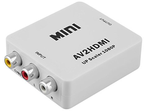 RGBS AV a HDMI, RCA a HDMI, AV2HDMI adaptador AV CVBS Compuesto a HDMI Video Audio Convertidor 1080P Soporte PAL/NTSC Formato para PS2, PS3, Set Top TV Box, STB, VHS, Cámara, DVD