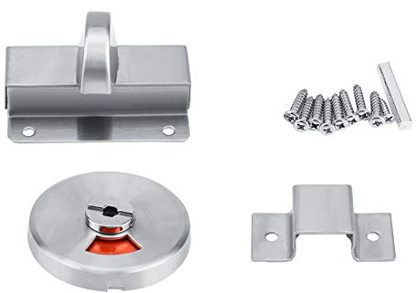 Serratura per Porta Scorrevole in Acciaio Inossidabile 201, Indicatore Rosso e Verde, Kit Fissaggio Incluso, per Bagno e Ufficio