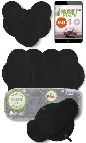 Slipeinlagen waschbar bio Baumwolle; 7-Pack (Größe S) Baumwoll Waschbare Slipeinlagen dünn MADE IN EU; wiederverwendbare Stoff Slipeinlagen; Washable Panty Liners für Ausfluss; NICHT bei Periode