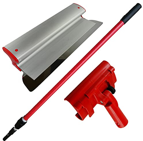 Komplettes Profi-Set: Flächenspachtel 25 cm + Adapter + Teleskopstiel | 90-160 cm, Austauschbares und sehr langlebiges Blatt 0,3 mm ErgoPlane CT01
