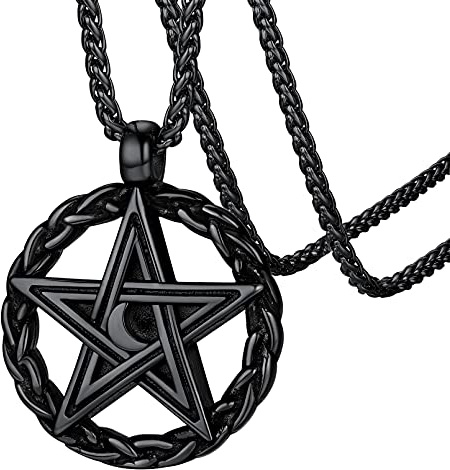 FaithHeart Irish Celtic Knot Necklace, Vintage Style Knot/Tree of Life/Pentagram Pendant Eternity Jewellery Stainless Steel/Gold/Black Plated, Personalised Spiritual Gifts for Men Women