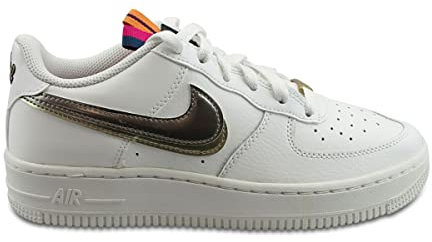 Nike Air Force 1 LV8 Double Swoosh Silver Gold Blanc - 38 1/2
