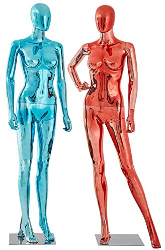 Frau Abstrakt weibliche Schaufensterpuppe Glanz lackierte Hautfarbe Frau Galvanik Stehend schick Feminin Maskulin (FC-15R rot)