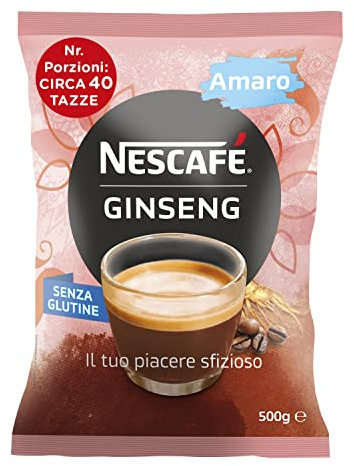 NESCAFÉ Preparato Solubile in Polvere al Caffè e Ginseng per macchina automatica, Amaro, Busta 500g