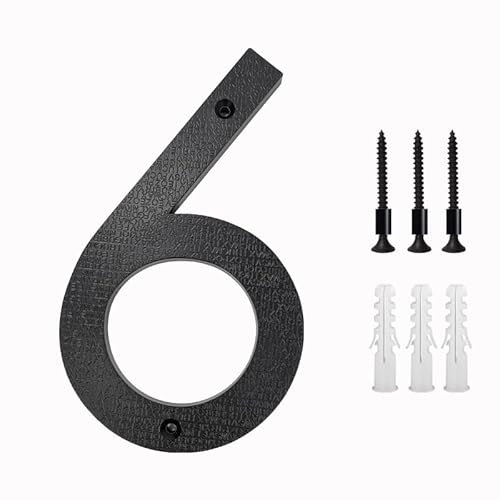 nanlyiau 8in/20cm 3D Numbers house numbers door number Waterproof Address Numbers front door number address numerals Waterproof and corrosion resistant Matte black ABS resin (ABS 8in6/9)
