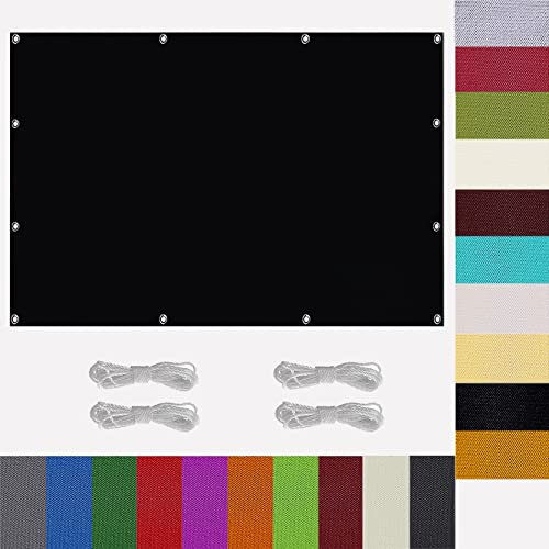 Sonnenschutz Rechteckig 1.5 x 1.5 m Sichtschutz Sonnenschutz Windschutz 98% UV Sonnensegel für Gartenpavillon Sunset Deluxe mit Ösen und Befestigungsseile für Garten, Balkon & Terrasse, Schwarz