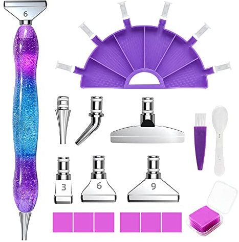 Diamond Painting Zubehör und Malstift Set - 6 Styles Metal Drill Pen Ersatzköpfe für 5D Stifte
