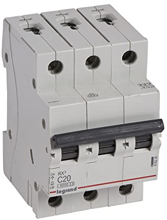 LEGRAND, RX3 - Interruttore di protezione termico-magnetico, 20 A, 3 poli, 6000 A, 400 VAC, 3TE, 419236