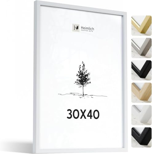 Heimlich Fotorahmen aus massivem Ayous-Holz – 30 x 40 cm, Weiß