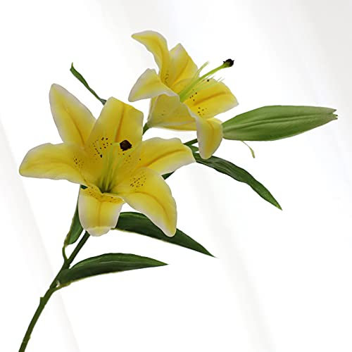 Kunstblumen Gelbe Lilie Kunstblumen Wie Echt Deko Blumen Fake Flowers,Künstliche Blumen Deko,Künstliche Balkonpflanzen,Künstliche Pflanzen Für Aesthetic Deko Hochzeit Garten