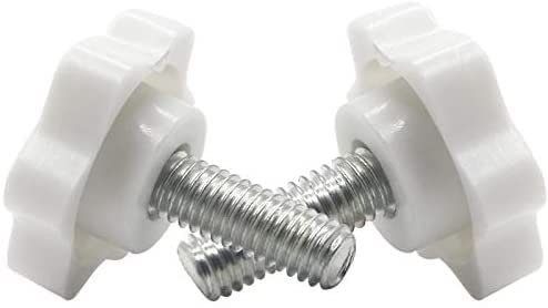 Käfigmuttern, Rändelschraube M4 M5 M6 M8M10 Weißes sternförmiges Gewinde Klemmgriffbolzen Bakelit-Handknopf Spannschraube Industrieausrüstung Kunststoffstahl (Länge: 50 mm (5 Stück), Größe: M8 (Kopf 3