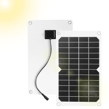 DEWIN Solarpanel, 10W 12V Solar Panel Tragbares Polykristallines Solarpanel Solar Batterieladegerät mit Auto Ladeanschluss Clip für Wohnmobile, Gartenhäuser, Boote