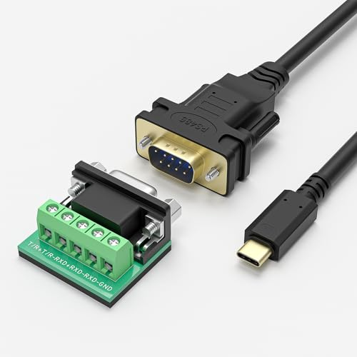 OIKWAN Cable adaptador convertidor de puerto serie USB C a RS485/RS422 con chip FTDI compatible con Windows 11 10 8 7 XP Mac 10 pies