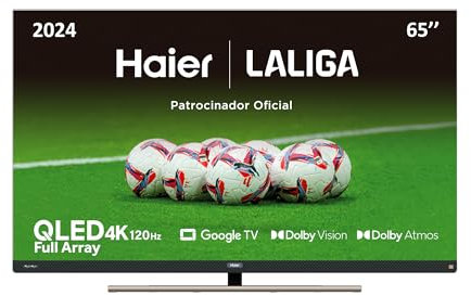Haier QLED Full Array 4K UHD H65S900UX 65'', Smart TV, Google TV, Dolby Atmos y Dolby Vision, HDR 10, Smart Remote Control, Google Assistant, Bluetooth 5.1, DBX TV, HDMI 2.1 x 4, Sin Marcos, 2024