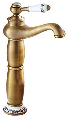 Vintage-Waschtischarmatur, Badezimmer-Waschtischarmaturen, Einhebel-Waschtischarmaturen, 1-Loch-Waschtischarmatur, Warm- und Kaltwasserhähne, antik, hoch Chaser of Light