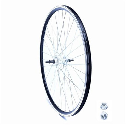 28 Zoll Hinterrad mit Industriekugellager für Schraubkranz, Aluminium, schwarz-Silber