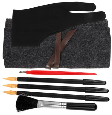 Anneome Kratzzeichenwerkzeuge Mit Kratzmalstift Und Schnitzwerkzeug Für Papierkunst Inklusive Kratzwerkzeug Für Detaillierte Striche Und Pinsel Für Reinigung Der Oberfläche