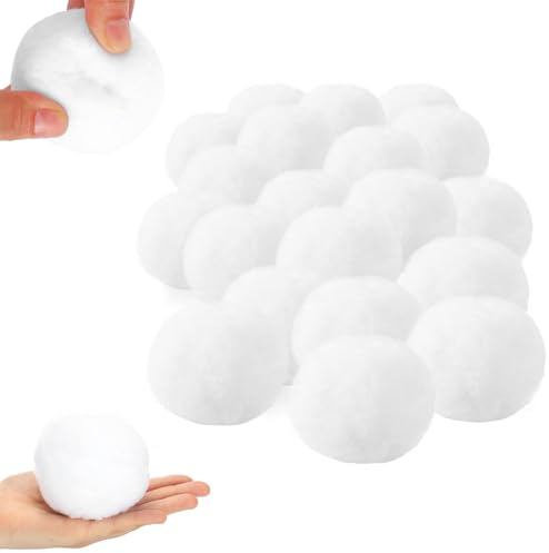 Fiotha 30 Piezas Bolas de Nieve Artificiales, Bolas de Nieve, Bolas de Nieve Blancas, Decoraciones de Invierno, 7 CM, Bolas de Nieve Artificiales para peleas de Bolas de Nieve en Interiores