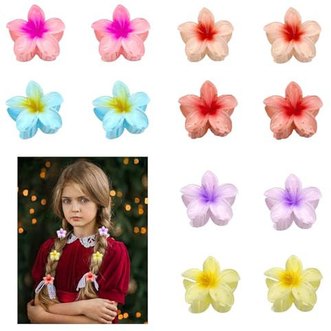 Kaizuca 12 Stück Blumen Haarklammern,3cm Niedliche Acryl Kleine Haarspangen, Rutschfeste Haar Jaw Clips,Haarstyling Zubehör für Frauen und Mädchen