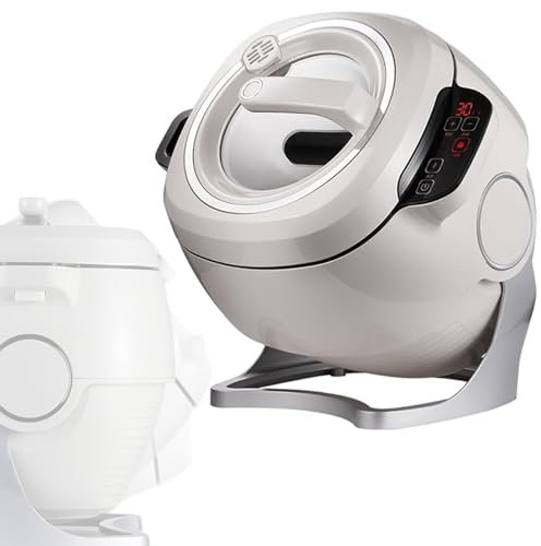 Wok elettrico automatico - macchina per cucinare automatica 2000 W, 3 velocità, fritture, stufati, zuppe, riscaldamento rotante a 360° - avvio con un solo pulsante