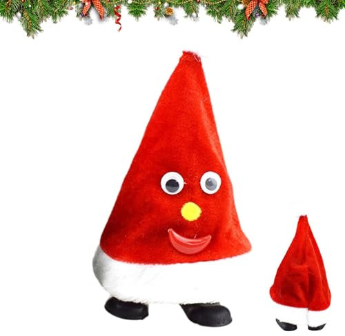 Tanzende Weihnachtsmütze, elektrische Weihnachtsmütze | Lustige Plüsch-Schaukel-Weihnachtsmütze,Interaktive rotierende animierte Weihnachtsdekorationen für Kleinkinder
