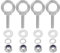PATIKIL Perno De Ojo M10 x 40mm Con Tuerca, Paquete De 4 Acero Inoxidable 304 Perno De Ojo Para Elevación Con Hombro Tornillos Roscados Para Colgar, Plateado
