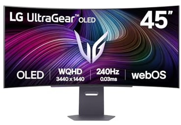 LG Ultragear gebogener Smart-Gaming-Monitor 45 Zoll OLED 240 Hz WQHD webOS 003 ms GtG 240 Hz Display HDR True Black 400