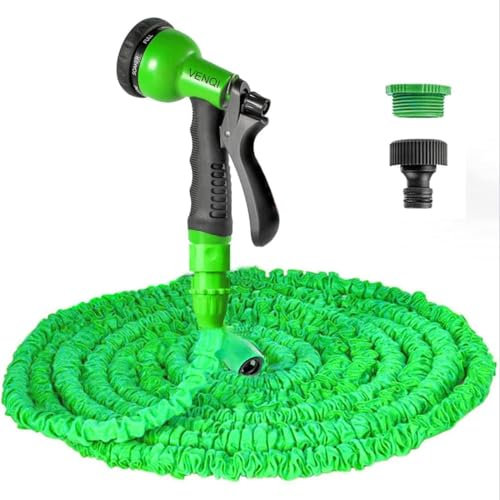 Tubo Acqua Giardino 15 M, Water Pipe Estensibile - Tubo a spirale con Pistola Multifunzione 8 Modelli Regolabili - Irrigazione Giardino, Lavaggio auto, Pulizia Cortile e Pet Balneazione (15m)