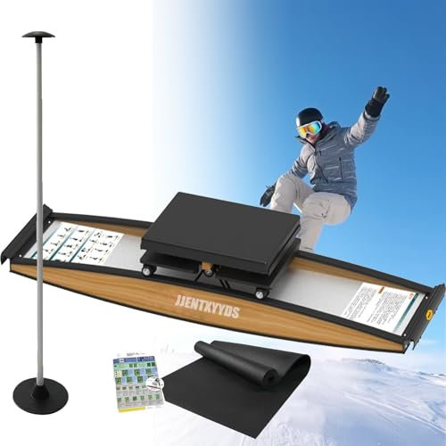 JJENXYYDS Ski-Trainingsgerät, Multifunktions-Cardio-Trainingsgerät, Kraft- und Balance-Trainingsgerät-Set, 150 kg belastbar, für Taillen-, Bauch- und Beintraining, mit Skistöcken und Matten