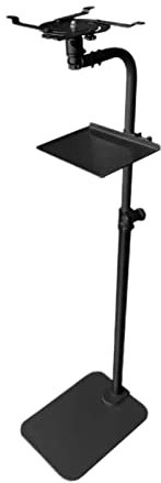 Universal Floor Projector Stand with Tray - Wall-Mounted, Concealed Design for Sofa, Bedside, and Bed Back - No Holes Required, Adjustable Bracket (T10B + Tray)