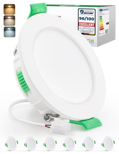 Bojim Focos LED Interior Techo Empotrable 4W, Downlight LED Techo Empotrable 220V-230V, Corte 55mm - 68mm IP44, Ojos de Buey para Cocina Baño Habitación, Luz Cálida Neutra Fría, 6 Pack