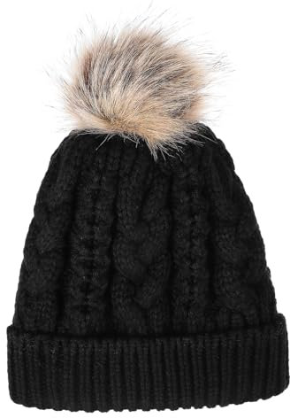 Healeved Strickmütze Für Damen Mit Bommel Wintermütze Aus Modische Beanie Krempe Warme Strickmütze Für Kaltes Wetter Beanie-mütze Für Outdoor-aktivitäten