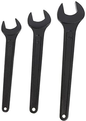 Operitacx 3Pcs Open End Wrench Single Head Steel Spanners for Tightening Loosening Ergonomic Hand Tools with Hanging