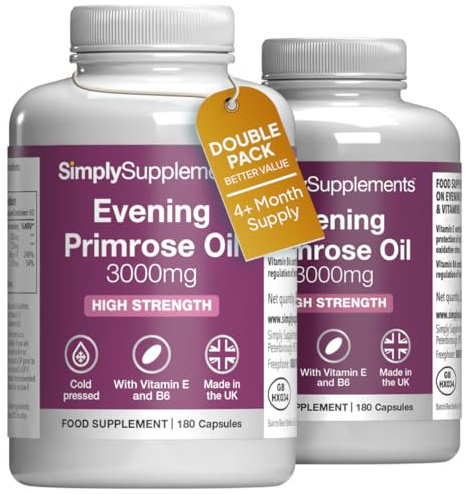 Evening Primrose Oil 3000mg | 360 Softgels | 4 Months' Supply