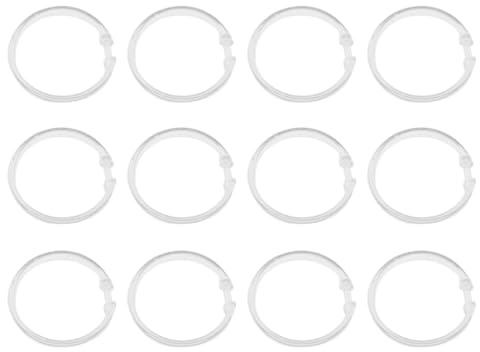Lot de 12 anneaux de rideau de douche ronds transparents en acrylique pour salle de bain, chambre à coucher, fenêtre, réfrigérateur, doublure d'étagère pour étagères en verre
